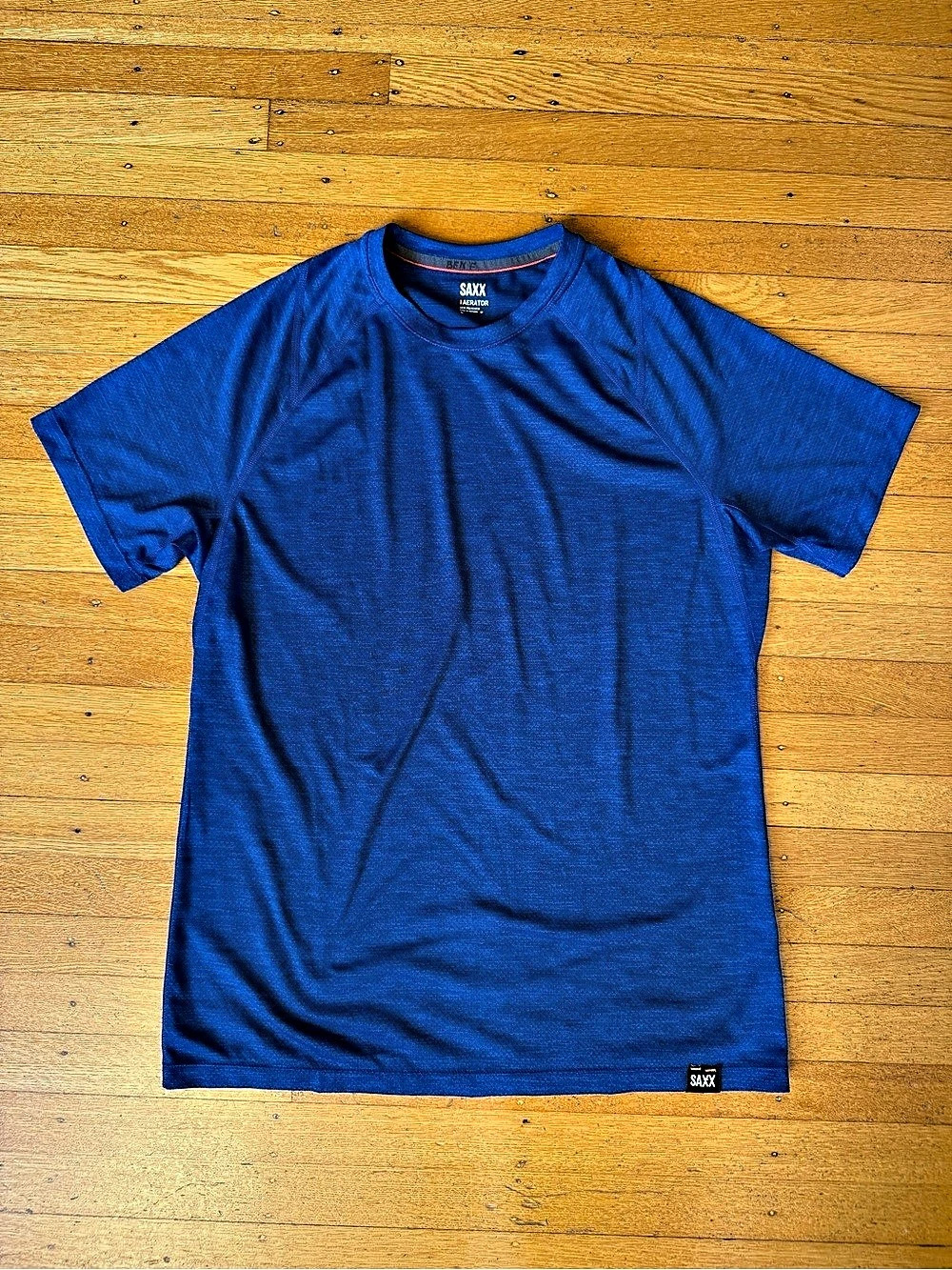 SAXX All Day Aerator Short Sleeve Crew Running Tee Blue Mens Small